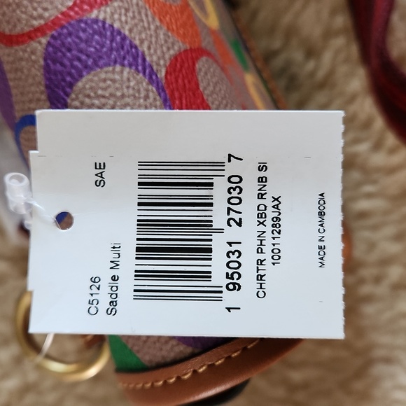 Gorgeous NWT Coach Rainbow Saddle Crossbody Bag with Guitar Strap ❤️🌈💜 - Picture 16 of 16